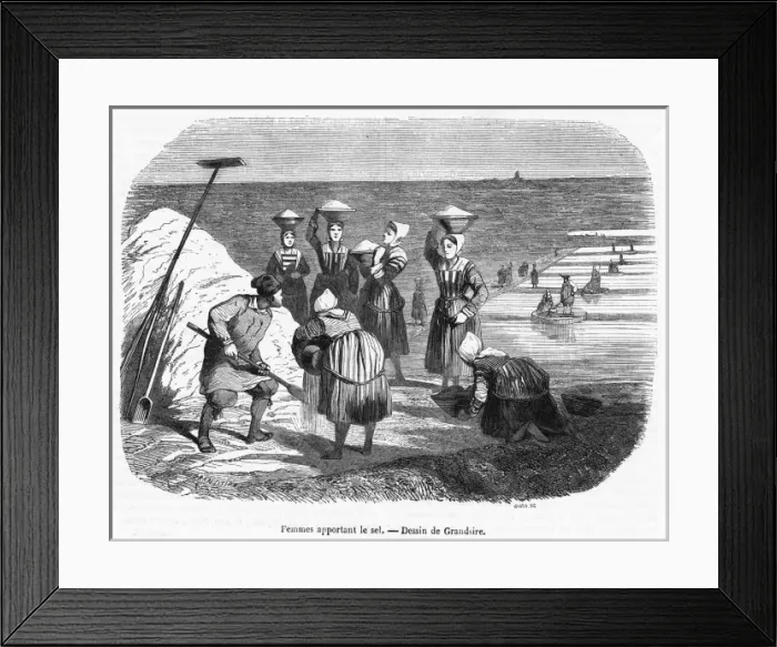 Framed Print : Collecting Salt, France Framed Print : Collecting Salt, France