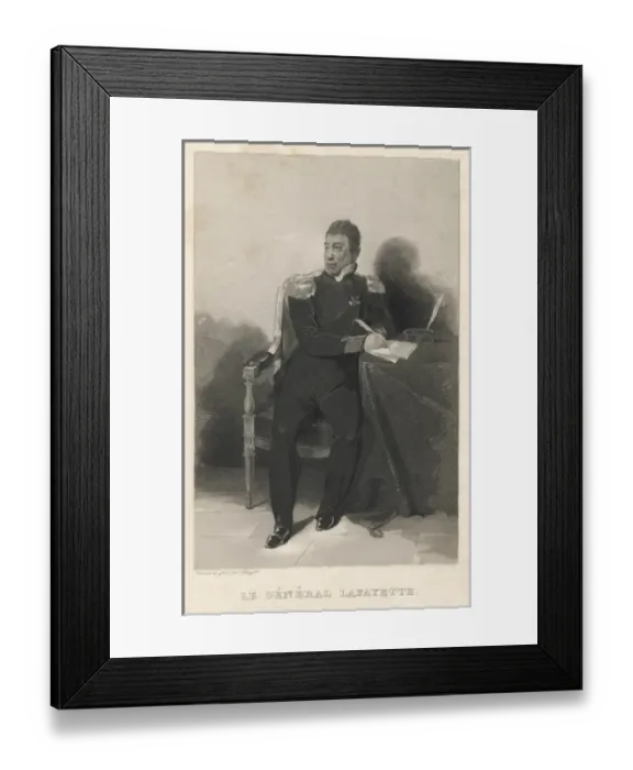 Framed Print : Lafayette, Seated Writing Framed Print : Lafayette, Seated Writing