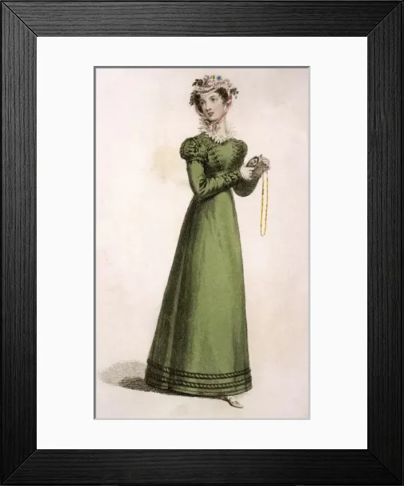 Framed Print : Green Morning Dress 1823 Framed Print : Green Morning Dress 1823