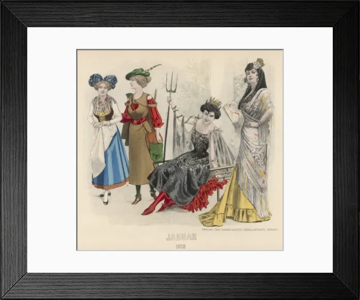 Framed Print : Ladies in Fancy Dress Framed Print : Ladies in Fancy Dress
