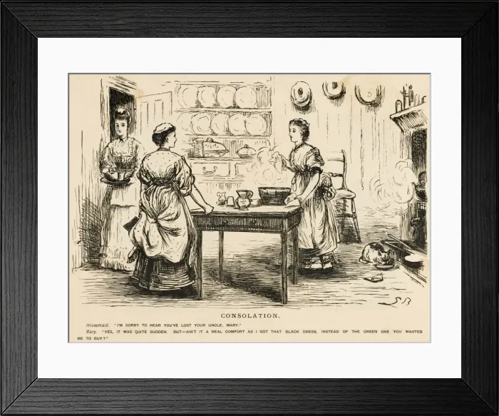 Framed Print : Servants in Kitchen Framed Print : Servants in Kitchen