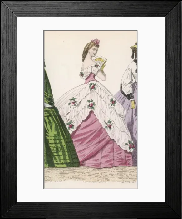 Framed Print : Evening Dress 1860S Framed Print : Evening Dress 1860S