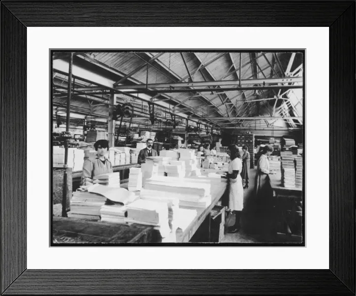 Framed Print : Factory Interior 1915 Framed Print : Factory Interior 1915
