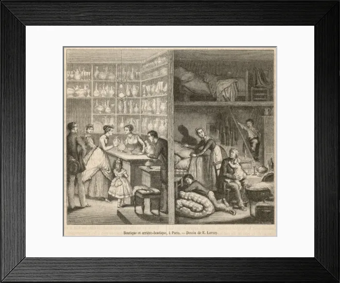 Framed Print : Shop, Front & Back Framed Print : Shop, Front & Back