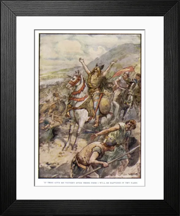 Framed Print : Clovis Becomes Christian Framed Print : Clovis Becomes Christian