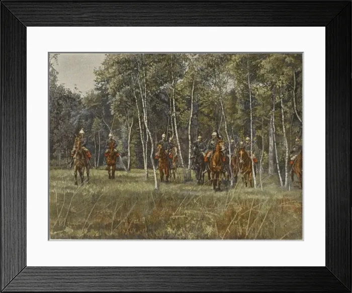 Framed Print : French Cavalry in Wood Framed Print : French Cavalry in Wood