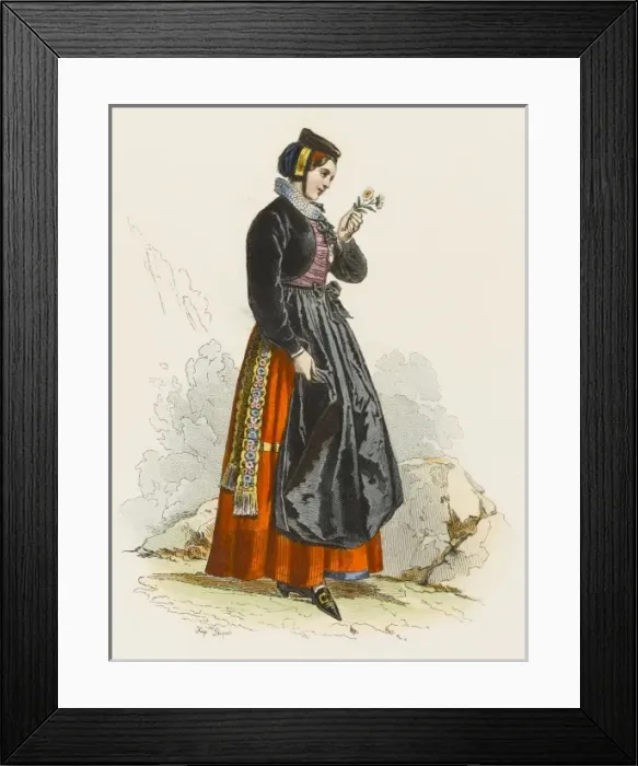 Framed Print : Swiss Woman C18 Framed Print : Swiss Woman C18
