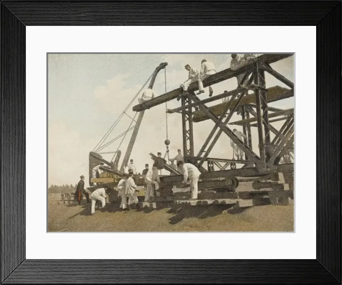 Framed Print : Building a Bridge Framed Print : Building a Bridge