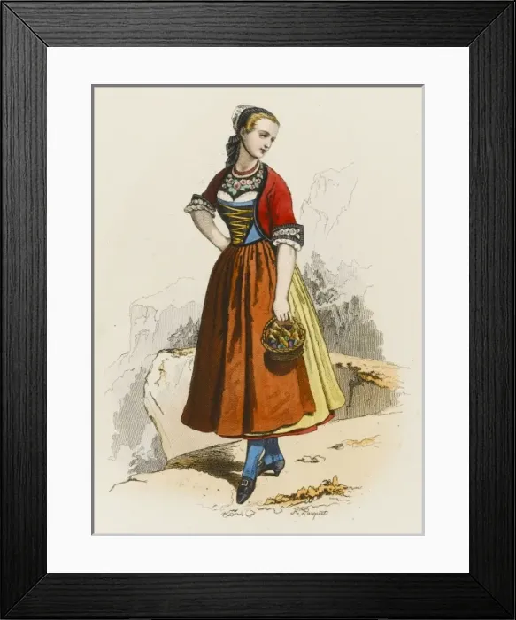 Framed Print : Swiss Woman C18 - 2 Framed Print : Swiss Woman C18 - 2