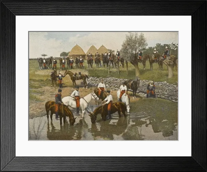 Framed Print : Watering French Horses Framed Print : Watering French Horses