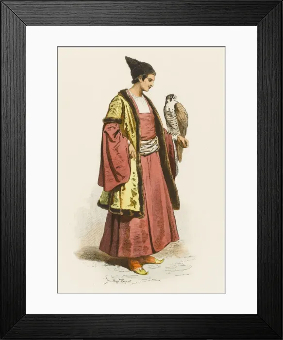 Framed Print : Circassian Falconer Framed Print : Circassian Falconer