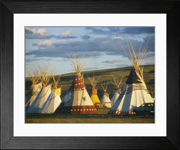Framed Print : Racial / Blackfoot Camp Framed Print : Racial / Blackfoot Camp