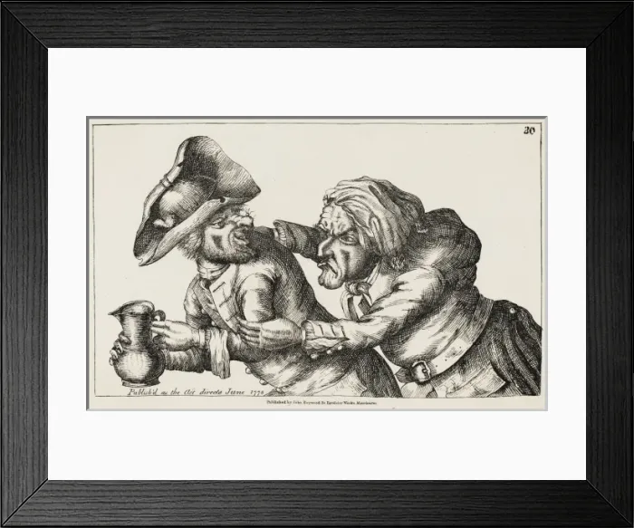 Framed Print : Man & Woman Drunk 1773 Framed Print : Man & Woman Drunk 1773