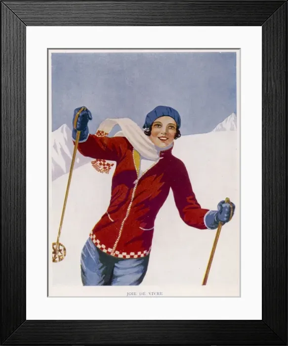 Framed Print : Girl Skier Circa 1920S Framed Print : Girl Skier Circa 1920S