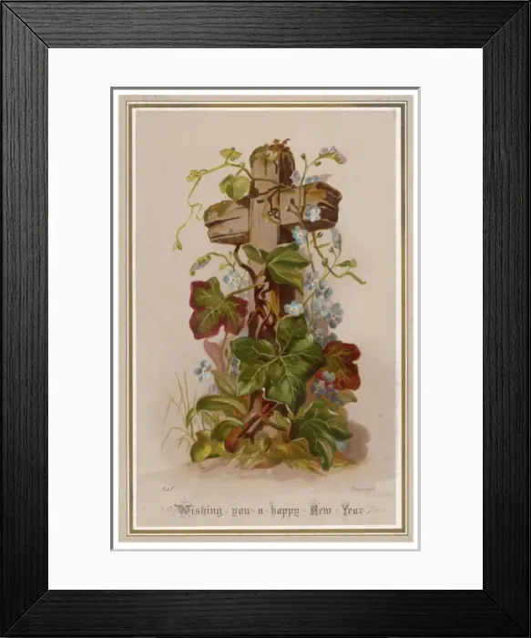 Framed Print : Cross with Ivy Framed Print : Cross with Ivy