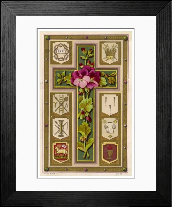 Framed Print : Cross and Symbols Framed Print : Cross and Symbols