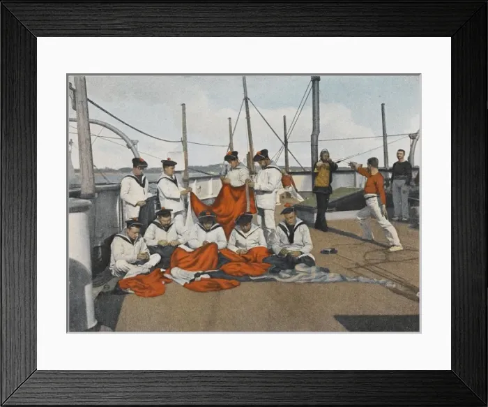 Framed Print : Repairing Flags Framed Print : Repairing Flags