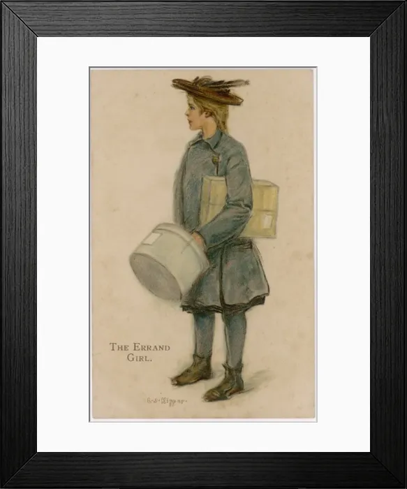 Framed Print : Errand Girl Carries 1905 Framed Print : Errand Girl Carries 1905