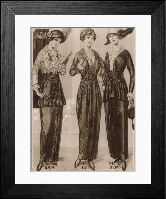 Framed Print : 3 DRESSES OF 1914
