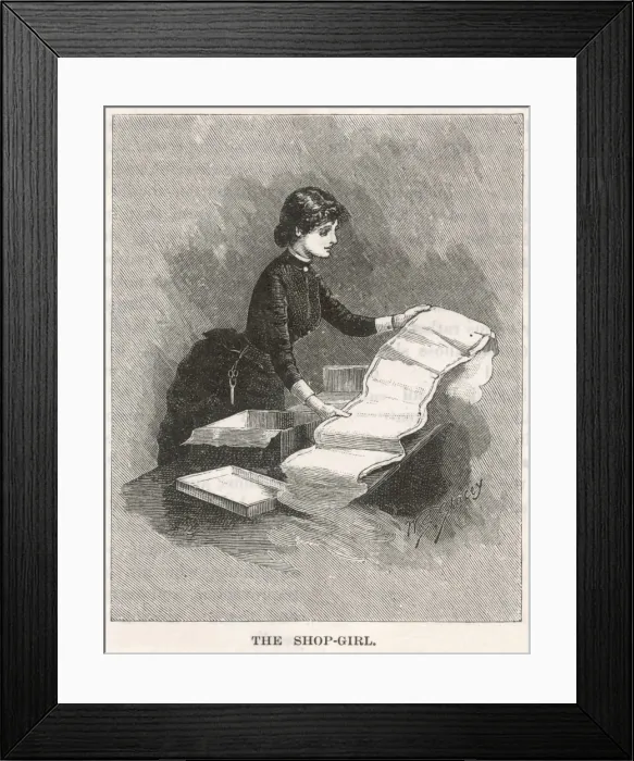 Framed Print : Shop Assistant 1883 Framed Print : Shop Assistant 1883