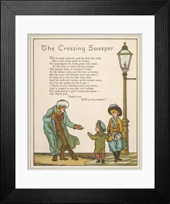 Framed Print : Crossing Sweeper 1883 Framed Print : Crossing Sweeper 1883