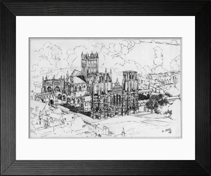 Framed Print : Wells Cathedral 1928 Framed Print : Wells Cathedral 1928