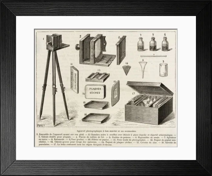 Framed Print : Camera Accessories / 1884 Framed Print : Camera Accessories / 1884
