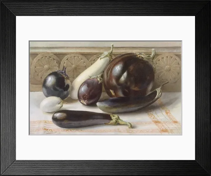 Framed Print : White & Purple Aubergine Framed Print : White & Purple Aubergine