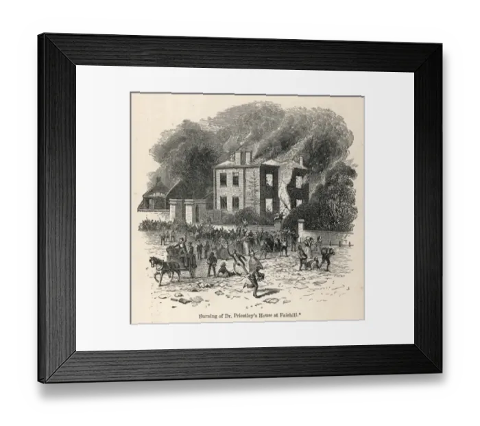 Framed Print : Priestleys House Burnt Framed Print : Priestleys House Burnt