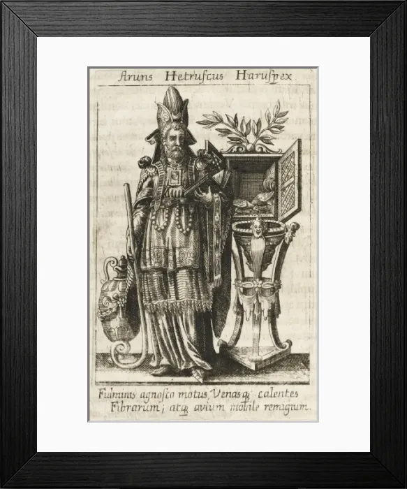 Framed Print : ARUNS, a noted haruspex or augur of Etruria Framed Print : ARUNS, a noted haruspex or augur of Etruria