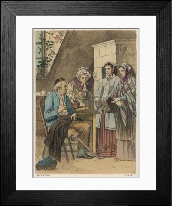 Framed Print : German Domestic Scene Framed Print : German Domestic Scene