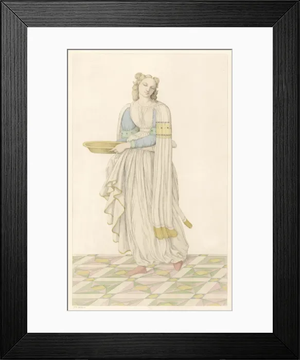 Framed Print : SALOME. Salome, after dancing for Herod, carries a plate on which to place Framed Print : SALOME. Salome, after dancing for Herod, carries a plate on which to place