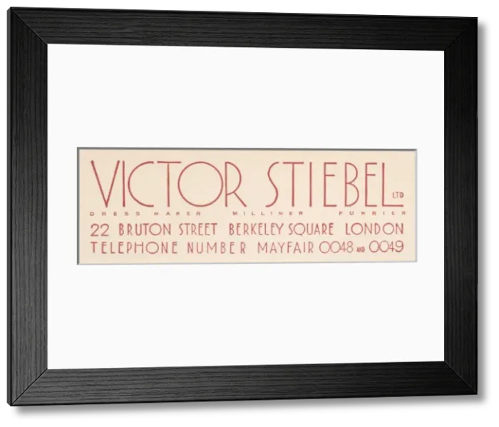 Framed Print : Victor Stiebel Logo Framed Print : Victor Stiebel Logo