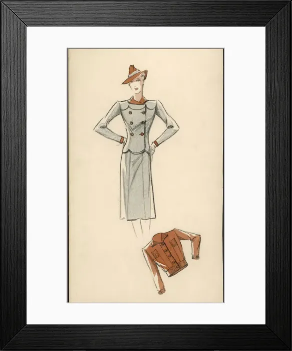Framed Print : Victor Stiebel / Suit Framed Print : Victor Stiebel / Suit