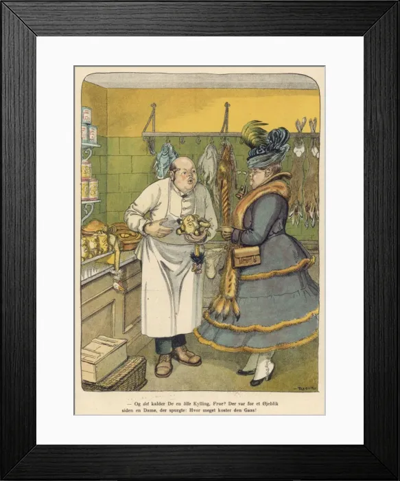 Framed Print : Butcher Serves Customer Framed Print : Butcher Serves Customer