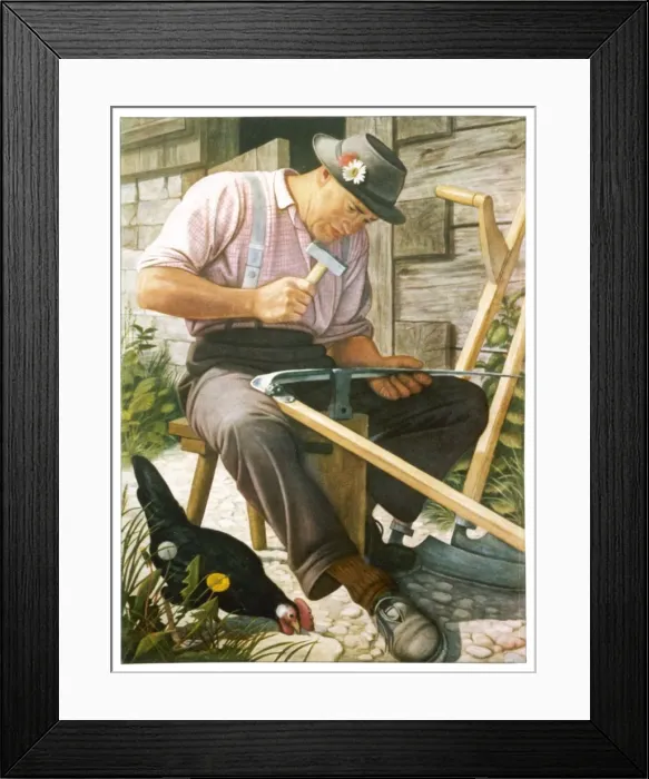 Framed Print : THE HONER. DER DENGLER ( THE HONER / SHARPENER ) Framed Print : THE HONER. DER DENGLER ( THE HONER / SHARPENER )