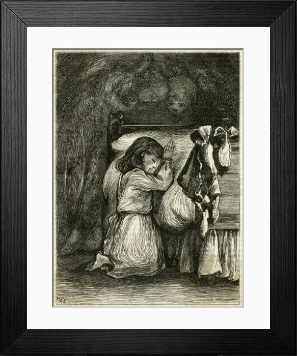 Framed Print : Girl Praying Framed Print : Girl Praying