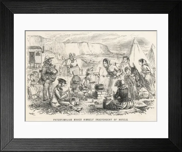 Framed Print : Picnic on Beach / Leech Framed Print : Picnic on Beach / Leech