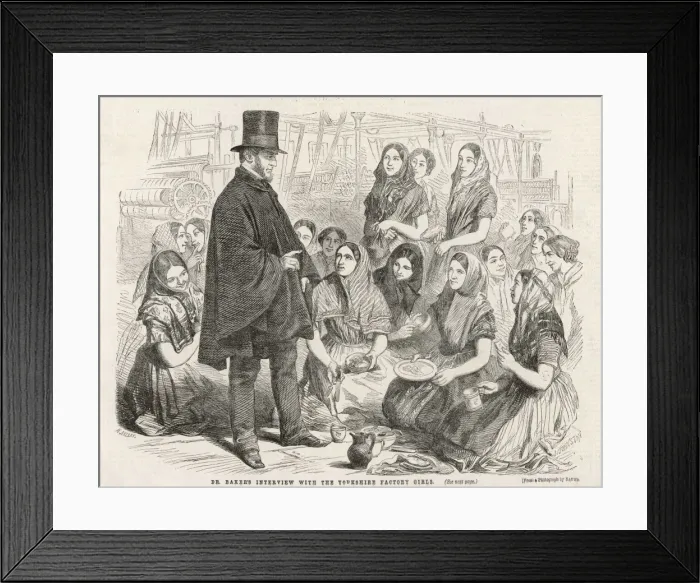 Framed Print : Dr Baker & Factory Girls Framed Print : Dr Baker & Factory Girls