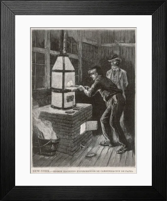 Framed Print : Edison at Work 1880 Framed Print : Edison at Work 1880