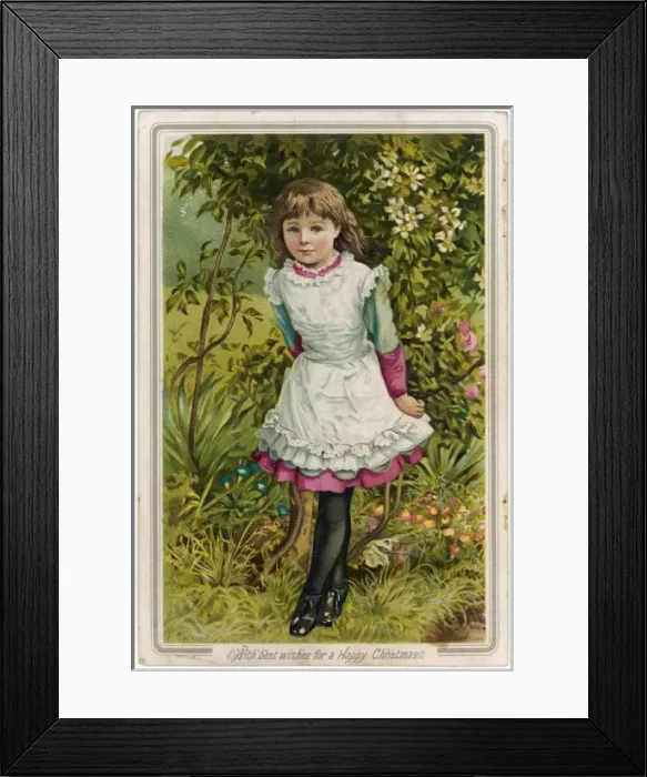 Framed Print : Girl / Garden / White Smock Framed Print : Girl / Garden / White Smock