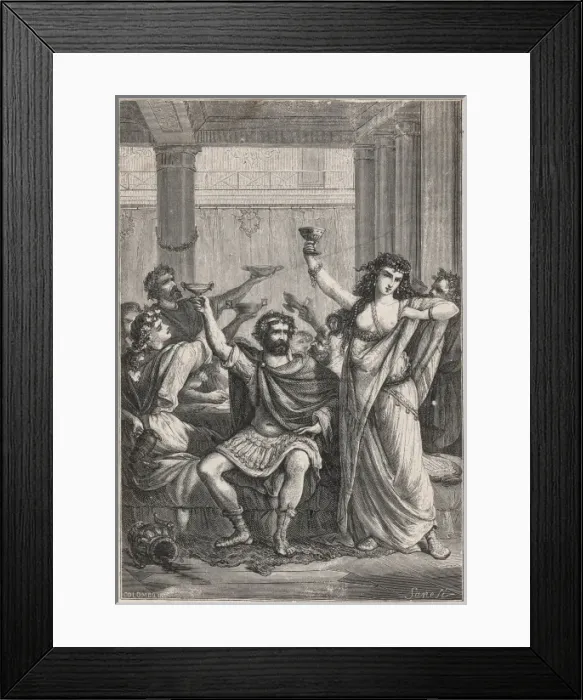 Framed Print : Romans Drink at Banquet Framed Print : Romans Drink at Banquet
