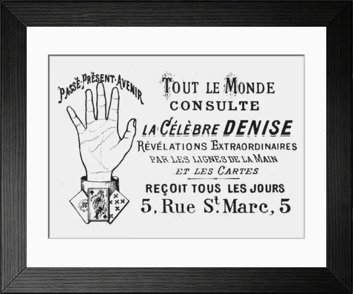 Framed Print : Palmists Advert Framed Print : Palmists Advert