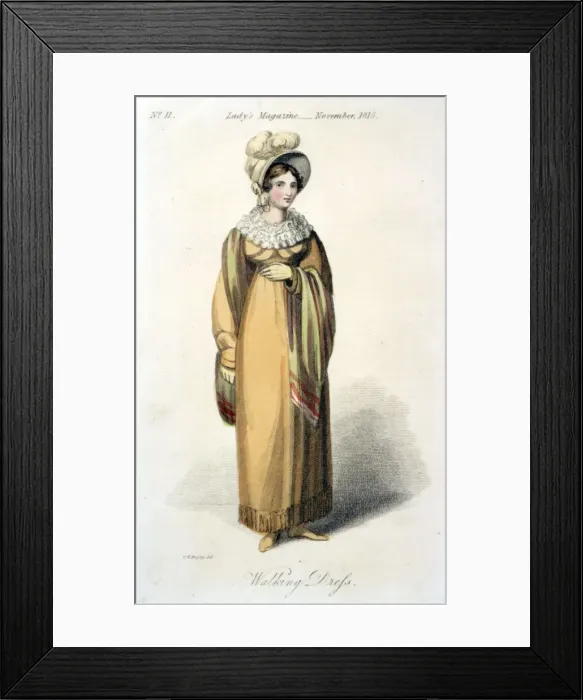 Framed Print : Walking Dress 1815 Framed Print : Walking Dress 1815
