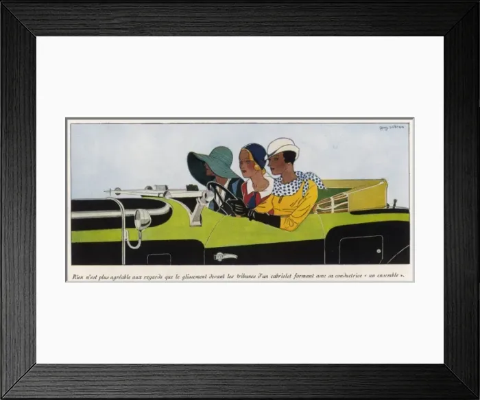 Framed Print : Three Ladies in a Car Framed Print : Three Ladies in a Car
