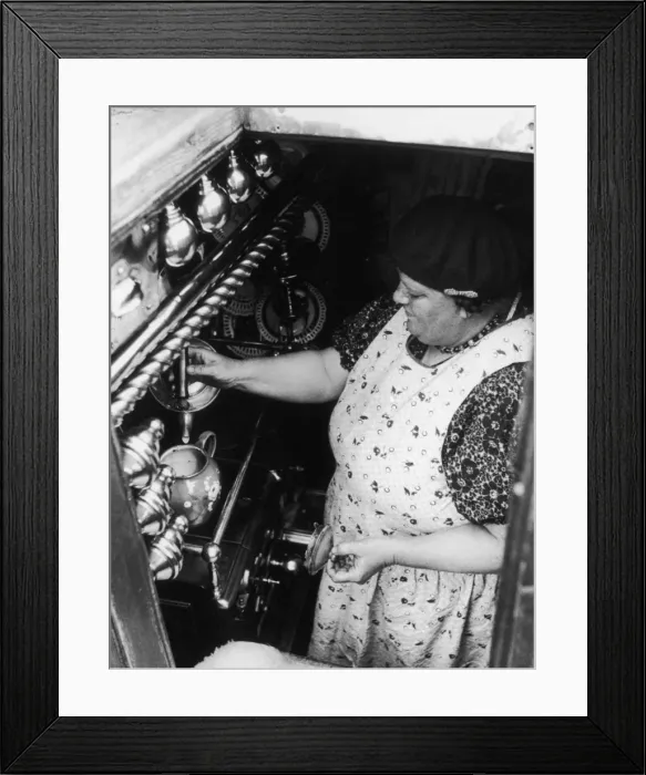Framed Print : Canal Barge Kitchen