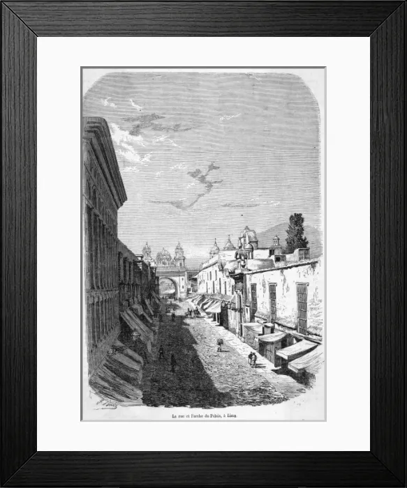 Framed Print : PERU LIMA. Street leading to the palace Framed Print : PERU LIMA. Street leading to the palace