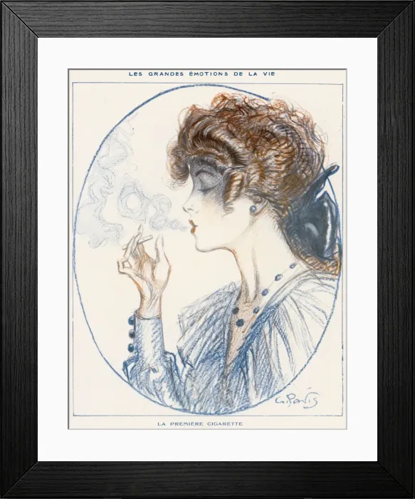 Framed Print : Young Woman Smoking Framed Print : Young Woman Smoking