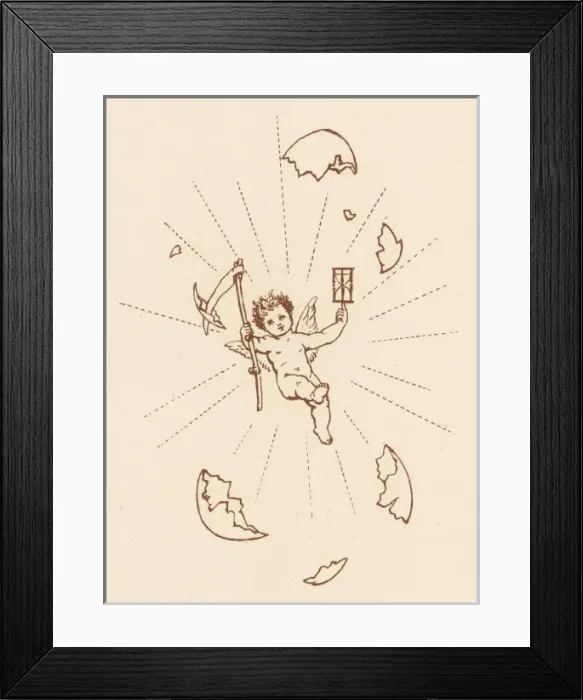 Framed Print : Millennium / Cherub & Time Framed Print : Millennium / Cherub & Time