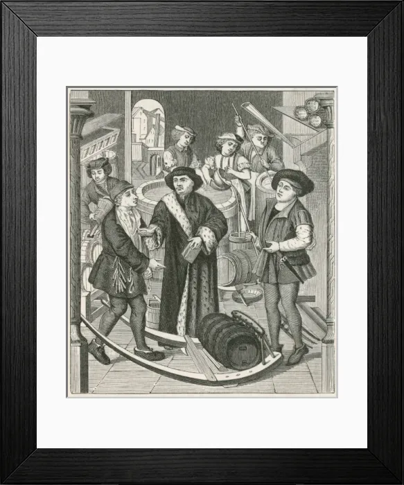 Framed Print : Medieval Beer Tax / France Framed Print : Medieval Beer Tax / France